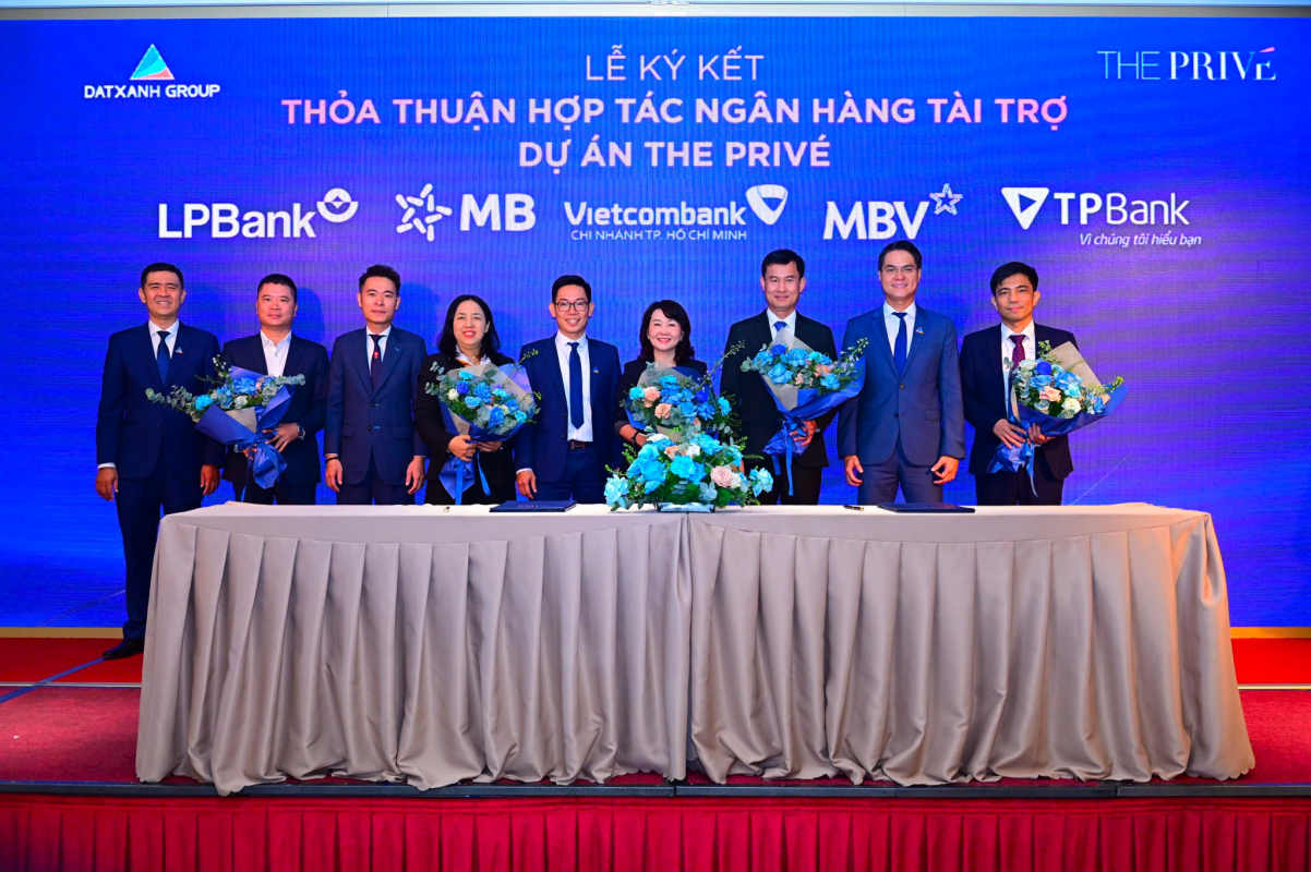 Chủ đầu tư Tập đoàn Đất xanh ký kết hợp tác với 5 đối tác tài chính trong dự án The Privé

