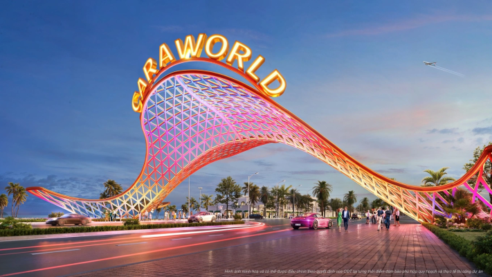 Cổng chào CaraWorld gần sân bay quốc tế Cam Ranh